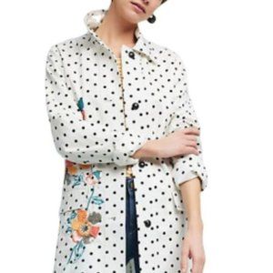 Anthropologie Retro polka dot trench coat / jacket